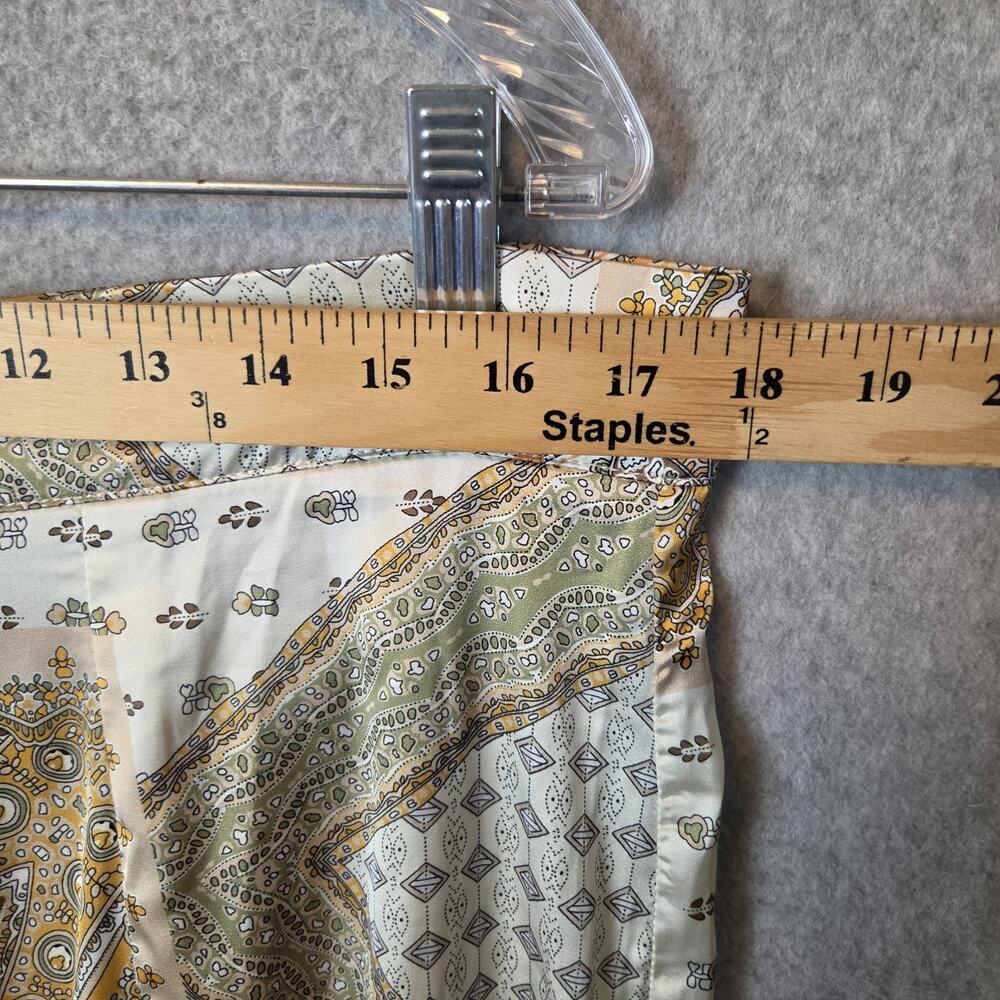 Cider Cream Yellow Satin Boho Paisley Wide Leg Trousers Size 1XL 16W-18W - Picture 10 of 11